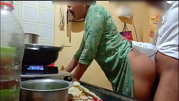 Spicy Indian Housewife Gets Naughty In The Kitchen Between Stirring Pots