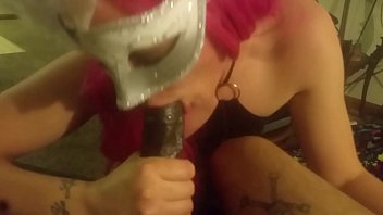 Slobbering All Over That Bbc Toy While Stroking My Man’s Cock