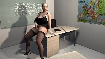 Naughty Teacher Can’t Resist Touching Herself While Her Class Watches.
