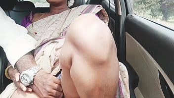 Curvy Indian Aunty In A Saree Takes A Long Drive With Her Son-in-law, Filled With Steamy Telugu Whispers And Forbidden Passion.