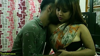 Sensual Indian Beauty In A Sultry Saree Seduces A Young Man At Home With Passionate Hindi Whispers