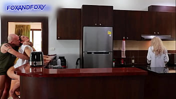 Nearly Got Caught By The Mil While Taking A Surprise Creampie From Behind As She Cooked Breakfast