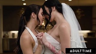 A Night Of Passion Unfolds As Newlyweds Charlotte Sins And Melissa Stratton Explore Their First Intimate Moments Together.